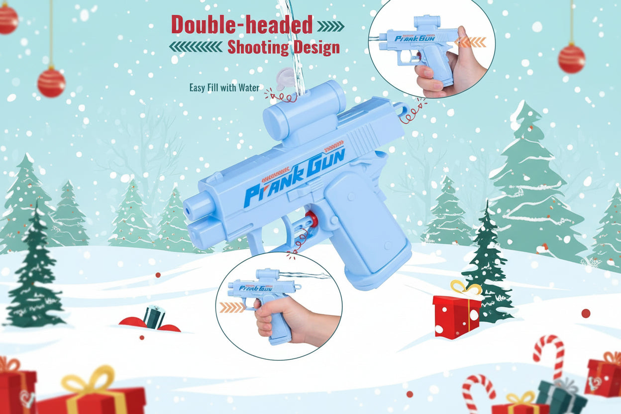 Prank Reverse Water Gun Two Way Front and Rear, Double Spray Squirt Gun Toy for Kids and Adults Ideal for Summer, Pool, Beach
