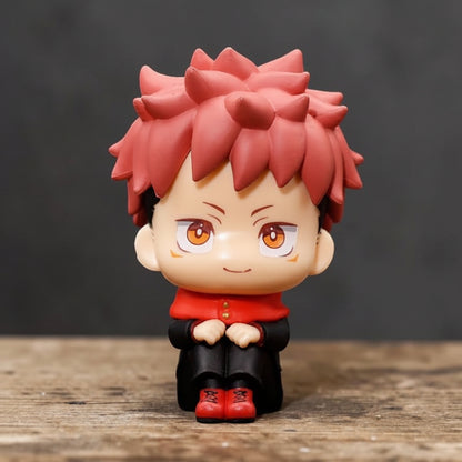 Yuji Itadori Sitting Chibi Anime Figure 9cm