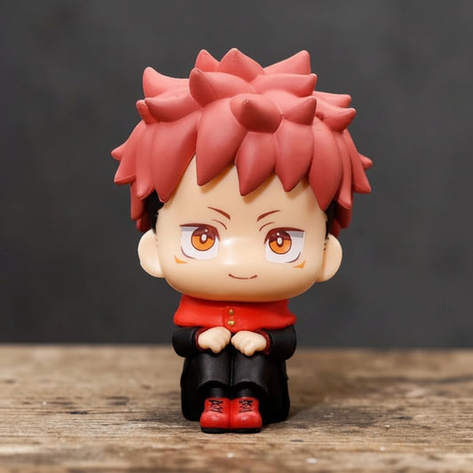 Yuji Itadori Sitting Chibi Anime Figure 9cm