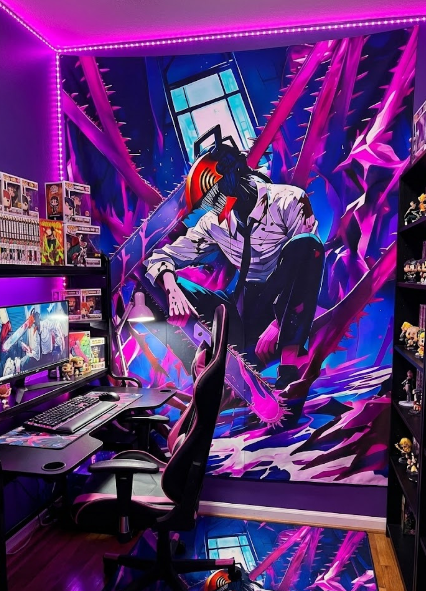 Denji Chainsaw Devil Mode – Chainsaw Man Anime Tapestry