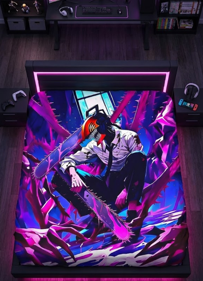 Denji Chainsaw Devil Mode – Chainsaw Man Anime Tapestry