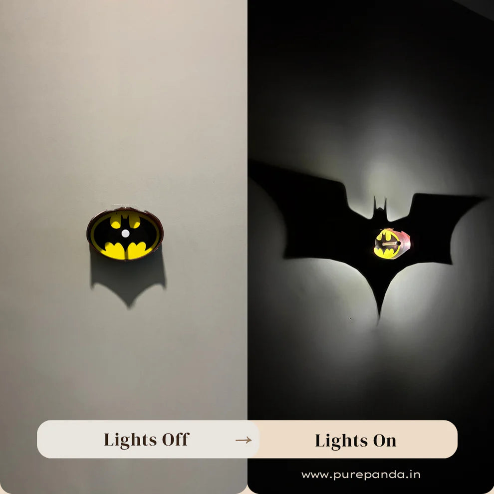 Batman Shadow Wall Lamp One Piece Anime 3D LED Illusion Night Light, USB Powered,Touch Control