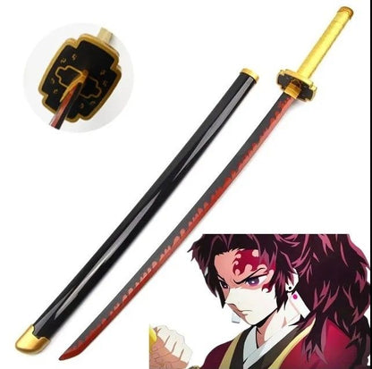 Yoriichi Tsugikuni's Nichirin Wooden Katana 42cm with Stand (Demon Slayer)