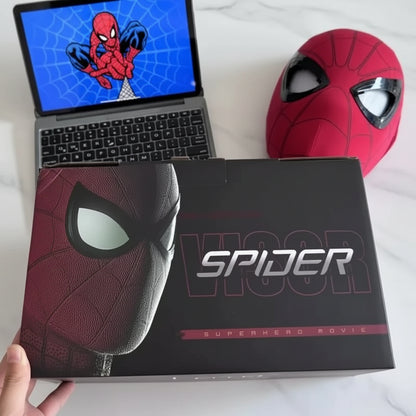 Combat Kit : Spiderman Mask Jaw Motion Activated Blinking Eyes + Spiderman Web Shooter Launcher