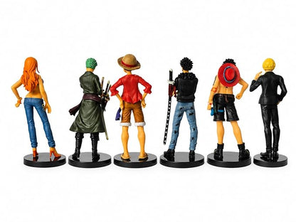 One Piece Anime Figure Set of 6 | Premium PVC Collectible Action Figures | Luffy, Zoro, Nami, Ace, Law & Sanji