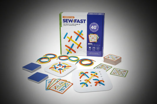 Sew Speed Threading Board Game Thread Matching Puzzle Game with Cards and Lacing Boards Skill Based Educational Board Game