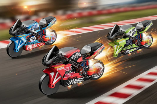 Mini Sparking Bike Toy Keychain – Pull Back, Pop Wheelies & Ignite the Fun