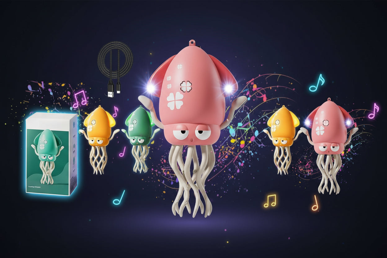Dancing Octopus Electric Toy with Led Light and Music Playful Automatic Evasion Crawling Dancing Octopus with Fishing Rod Smart Tentacle Explorer Dancing Squid Toy Baby Toys
