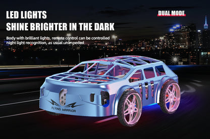 Rc Flying Mini Car, 2-in-1 Air-Ground Dual-Mode RC Flying Car with Intelligent Colorful LED Lights, 2.4GHZ Drone Air Racer