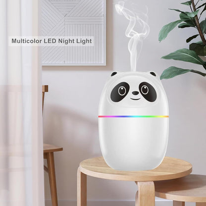 Mini Panda Cool Mist Humidifier Portable Desk Diffuser 2 Mist Spray Modes Humidifier with LED Night Light