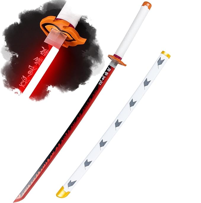 Rengoku Wooden Sword Nichirin Life Light Up Glow-Katana
