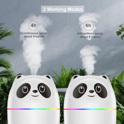 Mini Panda Cool Mist Humidifier Portable Desk Diffuser 2 Mist Spray Modes Humidifier with LED Night Light