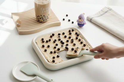 Instant Ice Cream Maker Tray with Scraper, Manual Roll Pan for Frozen Yoghurt and Desserts