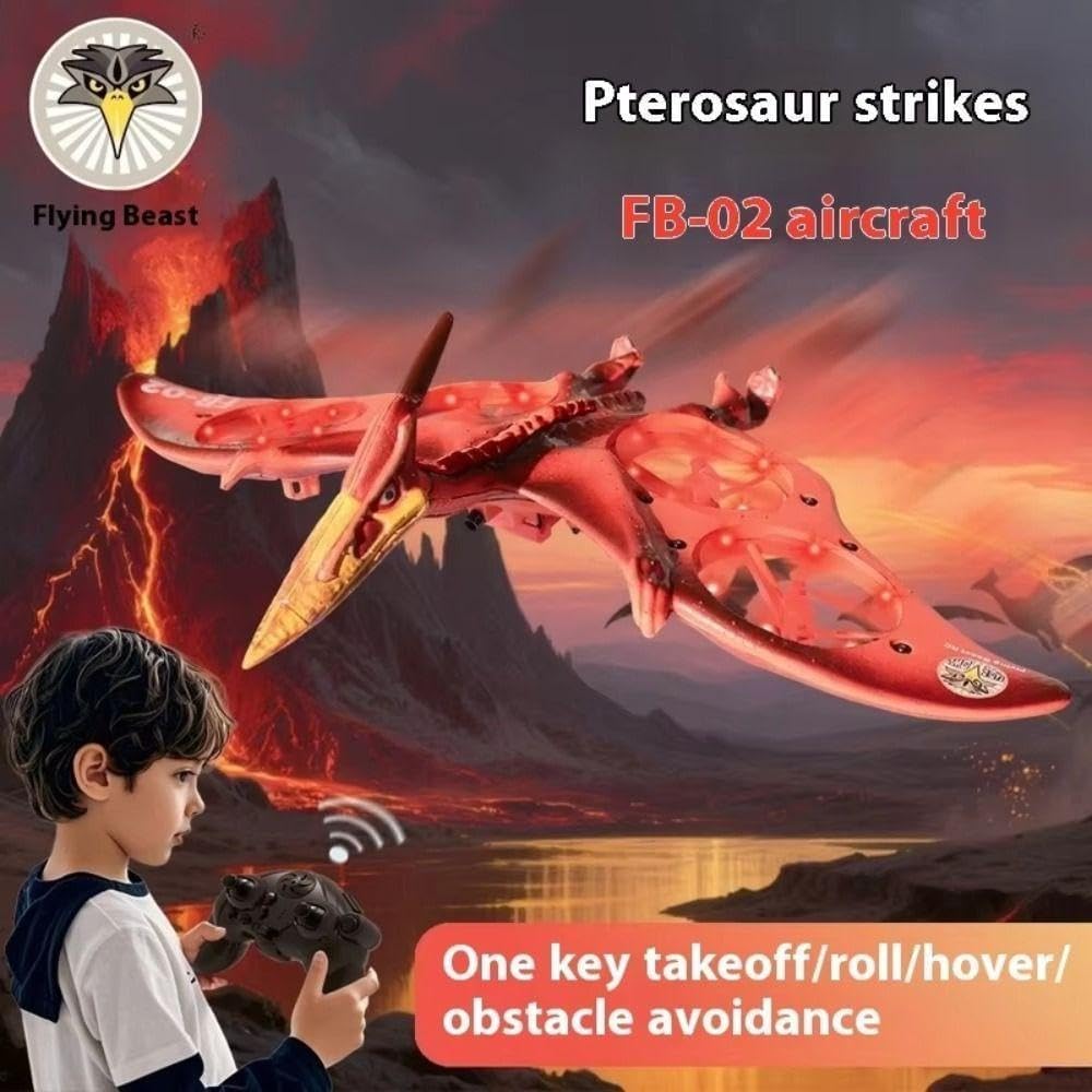 Dragon Remote Control Airplane, 2.4G EPP Foam Pterodacty with 6-Axis Gyro, Red, Stunt Roll and 360 Flip