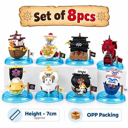 One Piece Pirate Ship Mini Figure Collection Set of 8 Ages 6