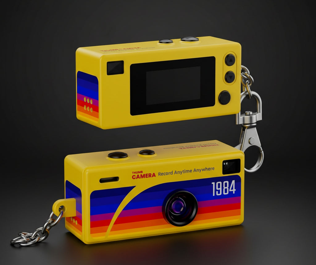 Mini Thumb Digital Camera Keychain, 1080P HD Video Recording,Bag Charm for Vlog