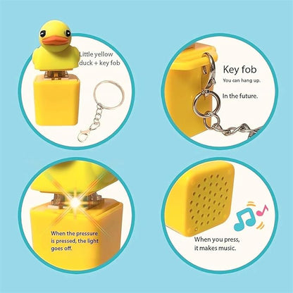 Duckling Quack Fidgets Toy Duck Keyboard Keycap Regulator Rattle Button Sound Keychain Decorative Ornament