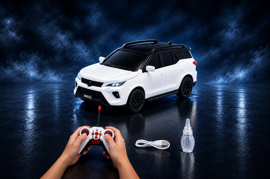 SUV RC VIP Legender with Smoke 1:18 Scale, Rechargeable Remote Control Car with LED Lights Music, USB Charging, 2.4GHz Controller, Toy Car for Kids
