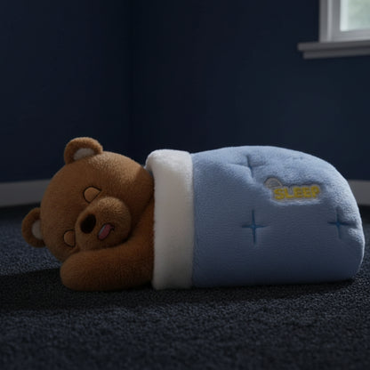 Breathing Bear Night Teddy Bear Plush Toy with Music & Lights Soft Sleeping Bear with Breathing Motion & Vocalization Toy