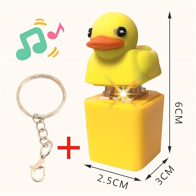 Duckling Quack Fidgets Toy Duck Keyboard Keycap Regulator Rattle Button Sound Keychain Decorative Ornament