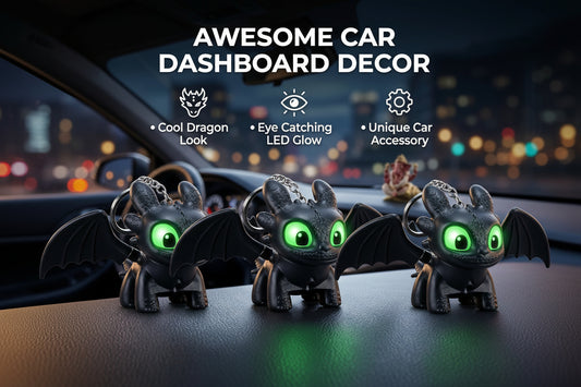 Mini Dragon Lighting Keychain with Moving Wings Black Color (Night Fury) Pack of 3