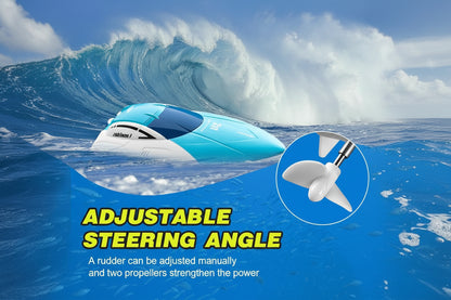 RC Speed Boat for Pools and Lakes 4 Channel 2.4GHZ Remote Control, and Rechargeable Boat Battery