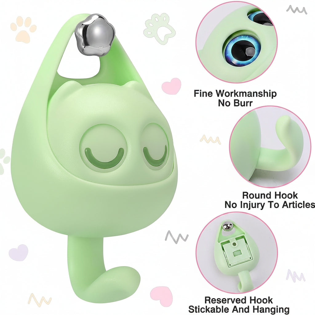 Cute Blink Wink Cat Eyed Hook Wall Hanger Self Adhesive Wall Hook for Keys, Towels, Bags, Clothes, Kitchen & Bathroom Accessories