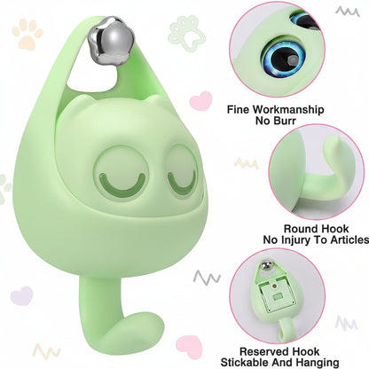 Cute Blink Wink Cat Eyed Hook Wall Hanger Self Adhesive Wall Hook for Keys, Towels, Bags, Clothes, Kitchen & Bathroom Accessories