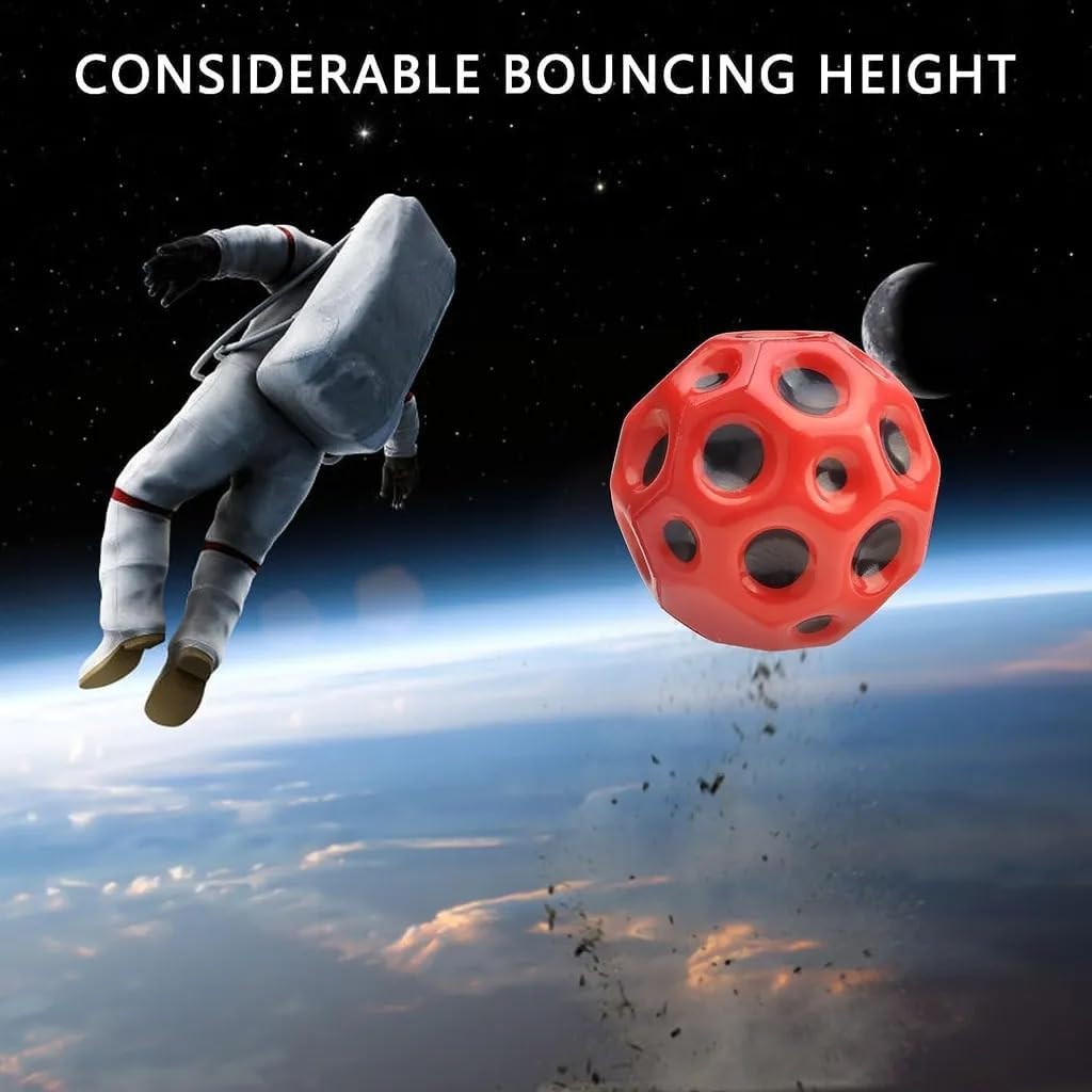 Moon Bouncing Ball, Soft Rubber Bounce Ball For Kids Teens Outdoor Sports Toy Gift