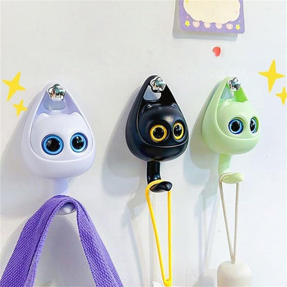 Cute Blink Wink Cat Eyed Hook Wall Hanger Self Adhesive Wall Hook for Keys, Towels, Bags, Clothes, Kitchen & Bathroom Accessories