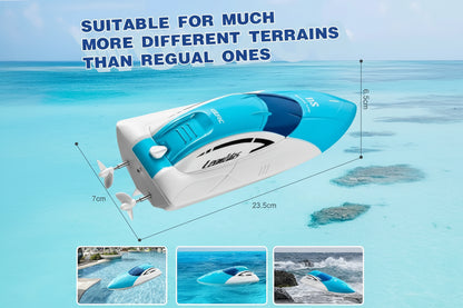 RC Speed Boat for Pools and Lakes 4 Channel 2.4GHZ Remote Control, and Rechargeable Boat Battery