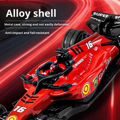 Mini RC Formula 1 Leclerc (with Driver) Speed Regulating Alloy Model Remote Control Car 1:64 Scale 2.4 GHz