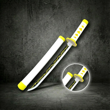 Zenitsu Agatsuma Wooden Katana 42cm with Stand (Demon Slayer)
