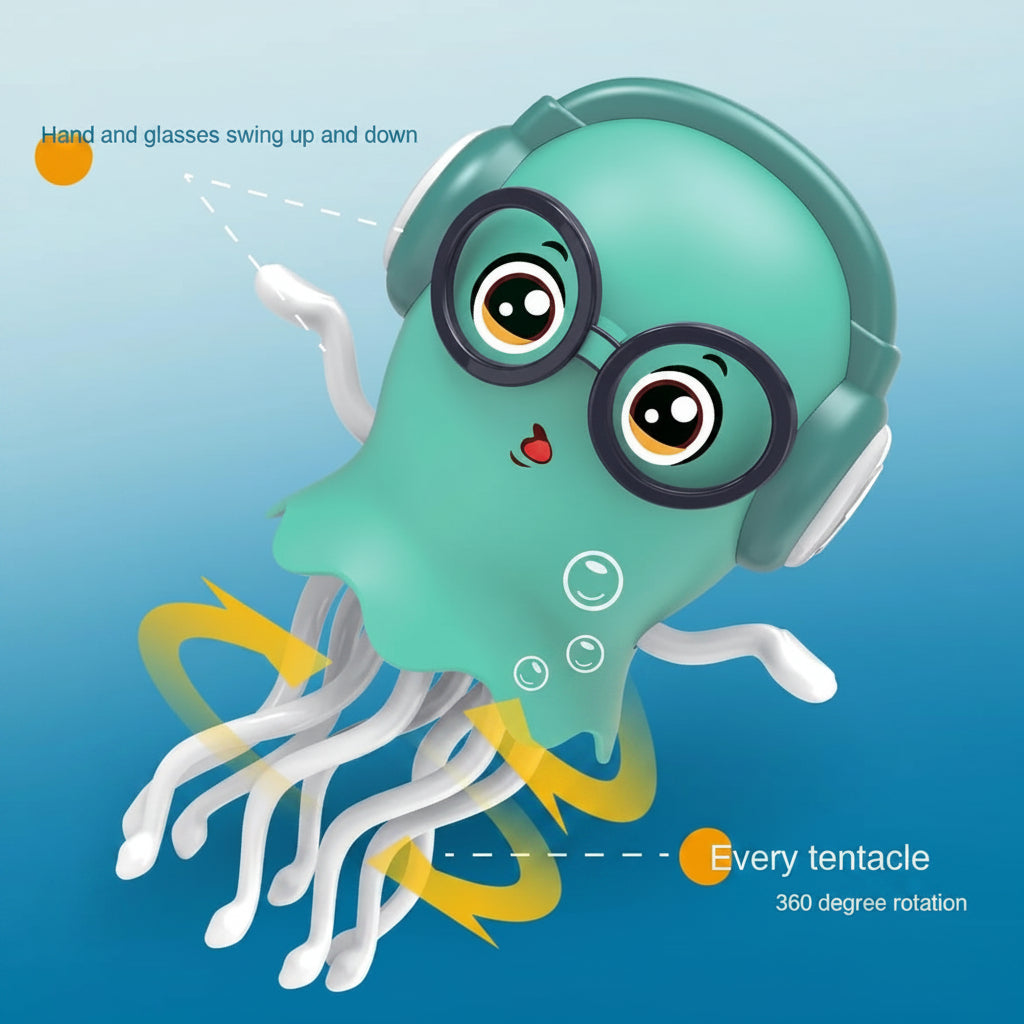 Dancing Jellyfish Toy for Kids with Music, LED Lights & 360° Bump-and-Go Action – Battery Operated