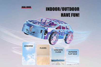 Rc Flying Mini Car, 2-in-1 Air-Ground Dual-Mode RC Flying Car with Intelligent Colorful LED Lights, 2.4GHZ Drone Air Racer