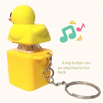 Duckling Quack Fidgets Toy Duck Keyboard Keycap Regulator Rattle Button Sound Keychain Decorative Ornament