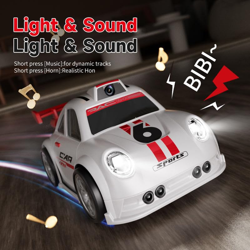 Smart Mini RC Camera Car – Drift Car with HD Camera - Smart Tracking Racing Car with LED Lights, Drift Function & Intelligent Follow Sensor Toy for Kids