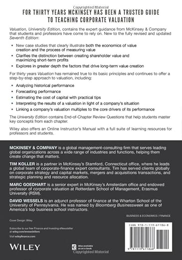VALUATION (7TH EDITION) By by Tim Koller (Author), Marc Goedhart (Author), David Wessels (Author), McKinsey & Company Inc. (Author)