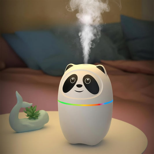 Mini Panda Cool Mist Humidifier Portable Desk Diffuser 2 Mist Spray Modes Humidifier with LED Night Light