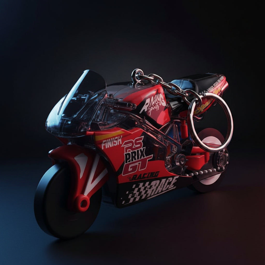 Mini Sparking Bike Toy Keychain – Pull Back, Pop Wheelies & Ignite the Fun