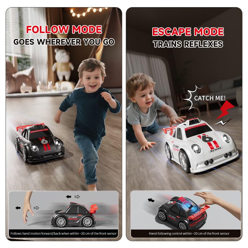 Smart Mini RC Camera Car – Drift Car with HD Camera - Smart Tracking Racing Car with LED Lights, Drift Function & Intelligent Follow Sensor Toy for Kids