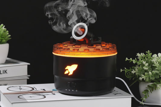 Cannon Blast Ring Humidifier Aromatherapy Diffuser with 7 Colors LED Light and Timer