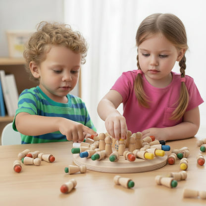 Wooden Memory Chess Game Brain-Boosting | Fun Learning Gift for Boys & Girls