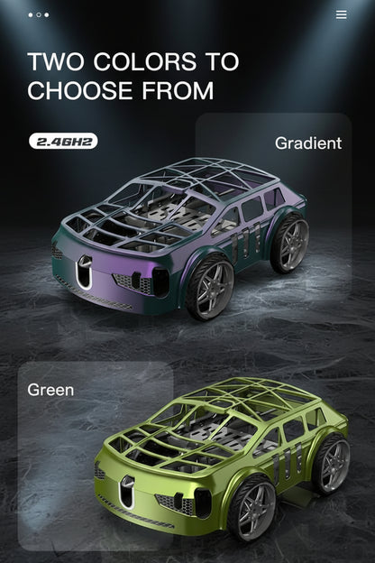 Rc Flying Mini Car, 2-in-1 Air-Ground Dual-Mode RC Flying Car with Intelligent Colorful LED Lights, 2.4GHZ Drone Air Racer