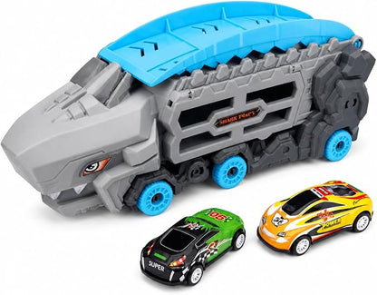 Shark Catapult Car Launcher Toy for Boys and Girls Children's Gift 3 Years Old with Track and 2 Metal Cars