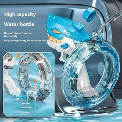 Shark Water Gun Automatic Electric Continuous Firing Water Gun Fun Outdoor Water Blaster for Boys & Girls Beach High Pressure Automatic Spray for Holi Water Play Game etc (Random Colour))