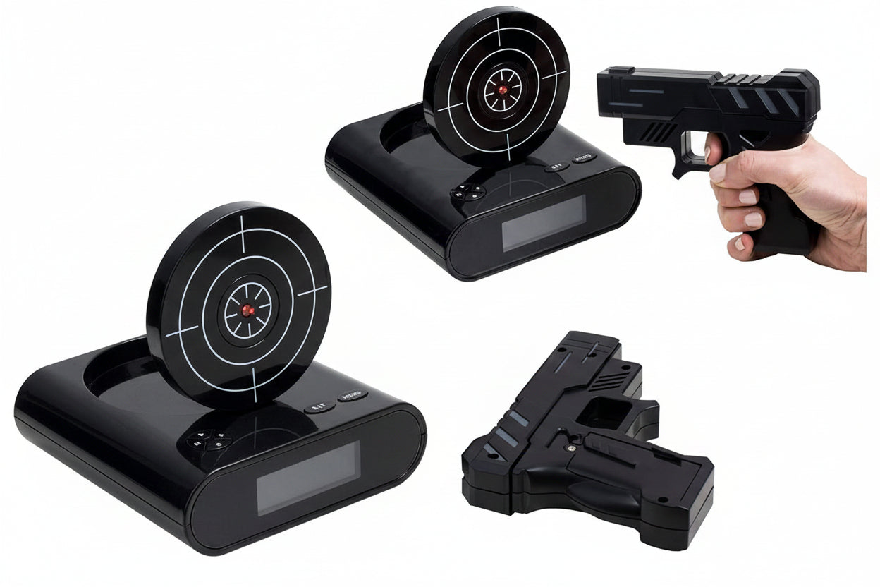 Gun Alarm Clock Lock N' load Target Alarm Clock/Creative Clock - Black