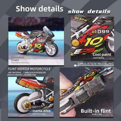 Mini Sparking Bike Toy Keychain – Pull Back, Pop Wheelies & Ignite the Fun