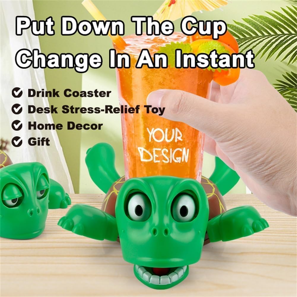 3D Funny Turtle Coaster with Anti Slip Turtle Shell Design Heat Resistant ABS Holder For Desk and Home Decor