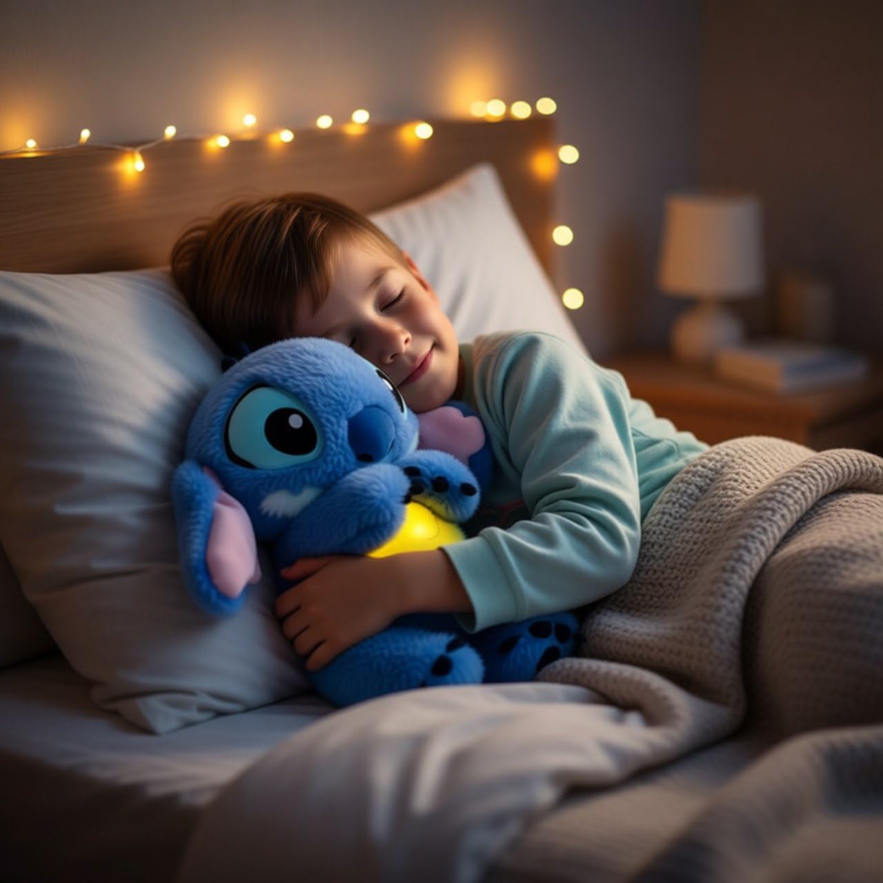 The Breathing Stitch Portable plush Soft Toy Plush, Sound Machine, Baby Gift with Music, Lights & Breathing Motion